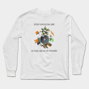 Find Your Escape in the Great Outdoors Camping Long Sleeve T-Shirt